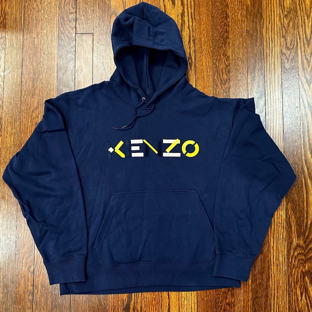 KENZO Embroidered logo fleece lined Blue-Holiday Sale